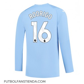Manchester City Rodri Hernandez #16 Primera Equipación 2023-24 Manga Larga